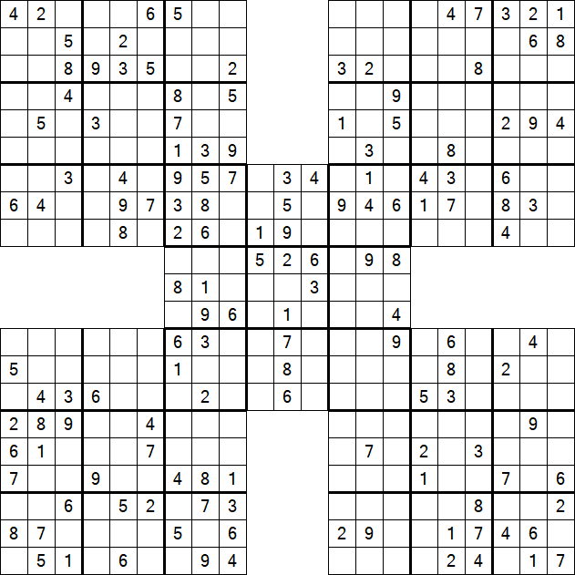 Samurai Sudoku - Medium