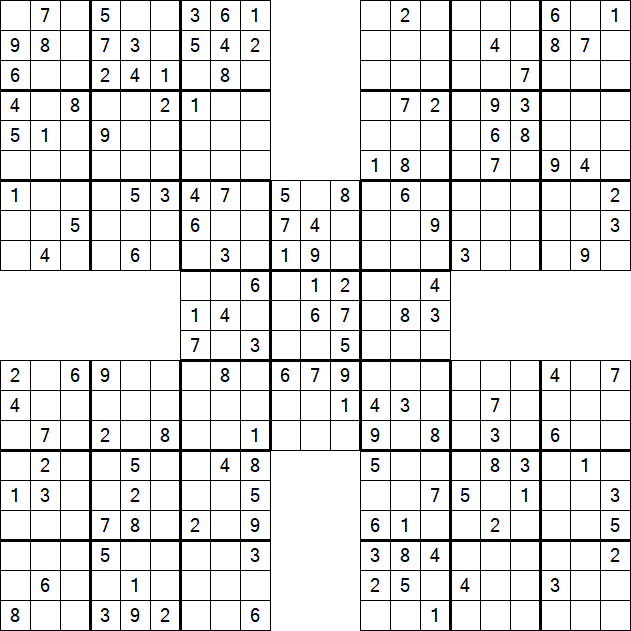 Samurai Sudoku - Medium
