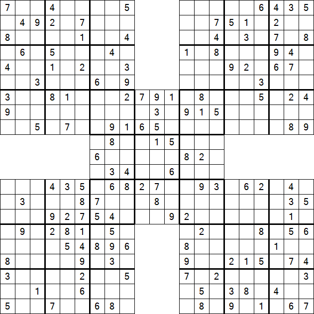 Samurai Sudoku - Medium