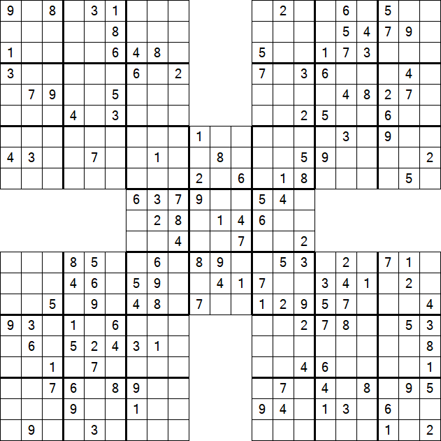Samurai Sudoku - Medium