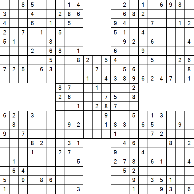 Samurai Sudoku - Medium