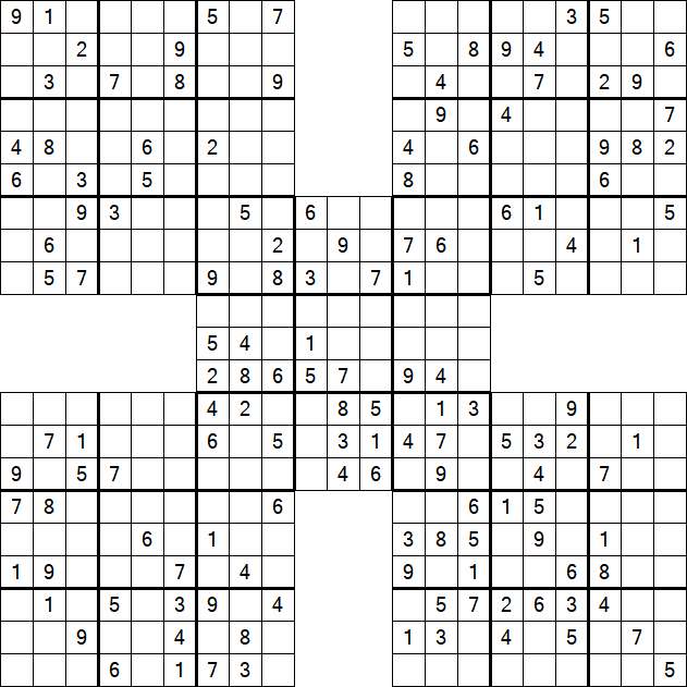 Samurai Sudoku - Médio