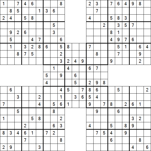 Samurai Sudoku - Médio