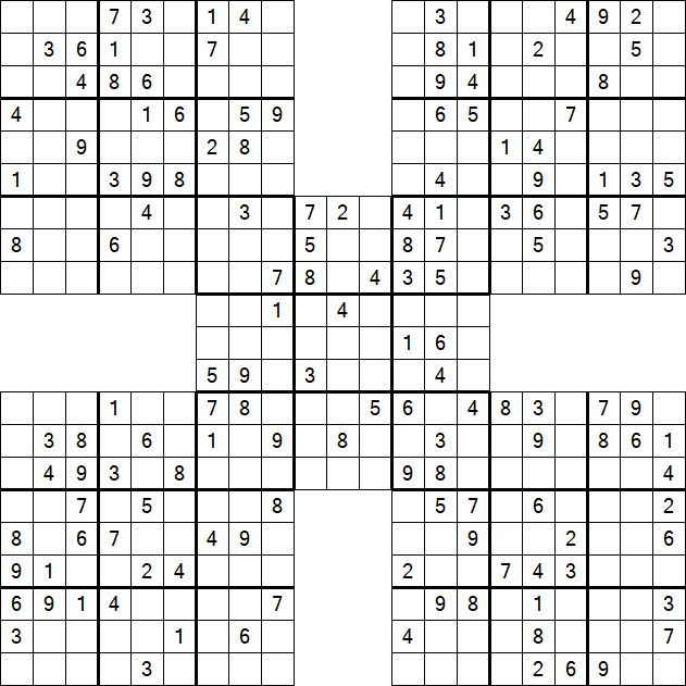 Samurai Sudoku - Medium