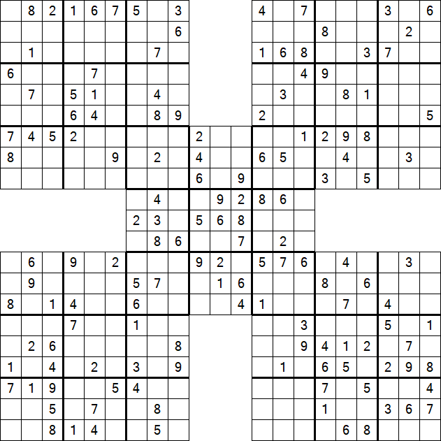 Samurai Sudoku - Medium