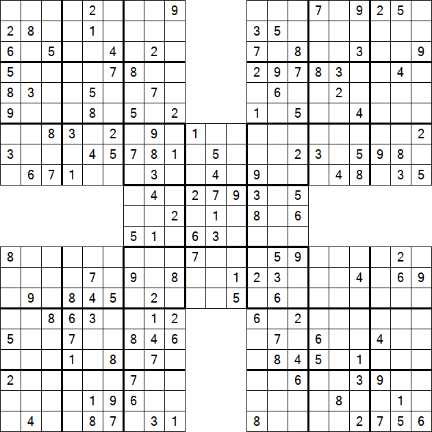 Samurai Sudoku - Medium