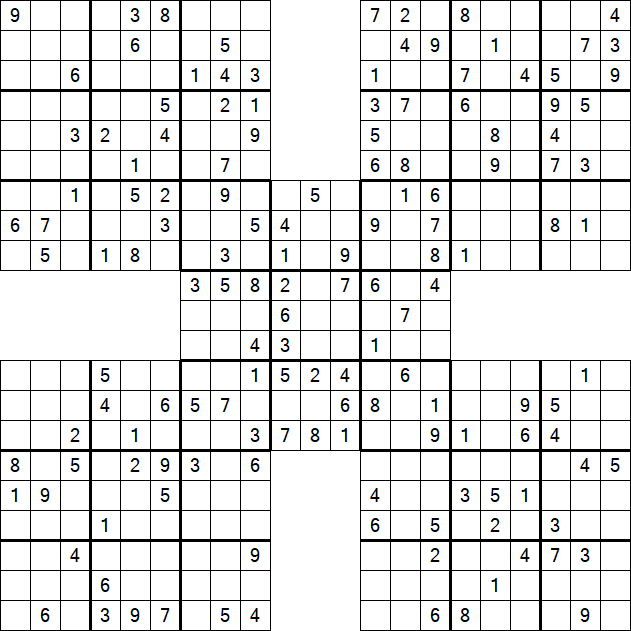 Samurai Sudoku - Medium