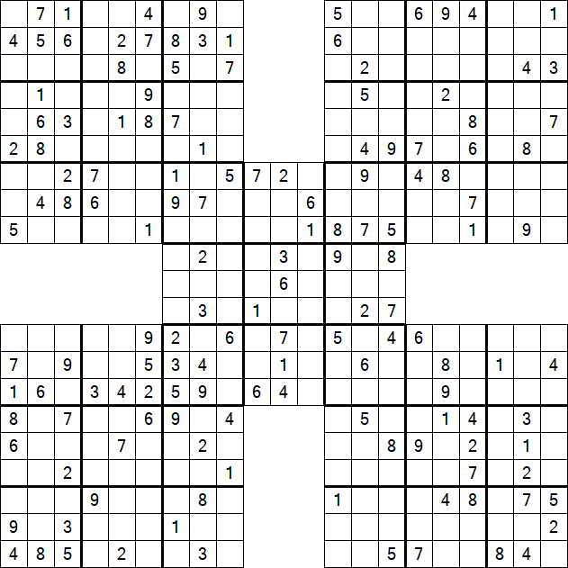Samurai Sudoku - Medium