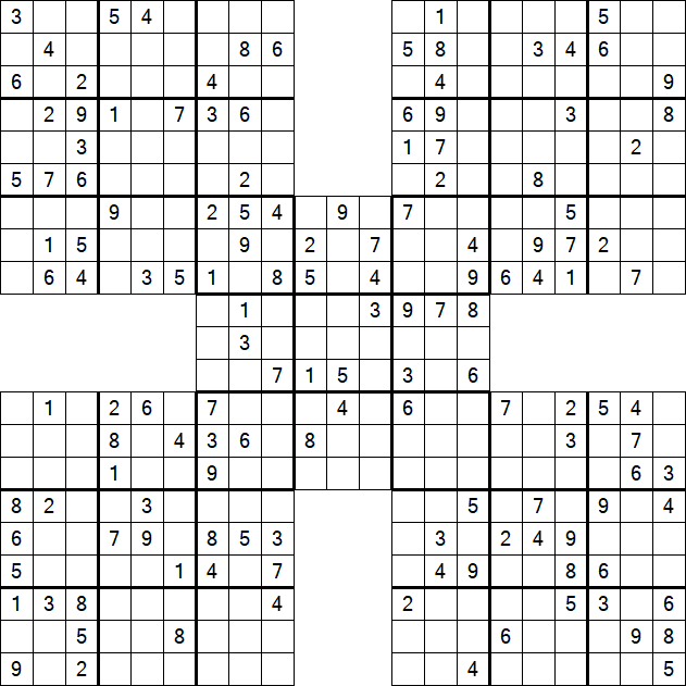 Samurai Sudoku - Medium