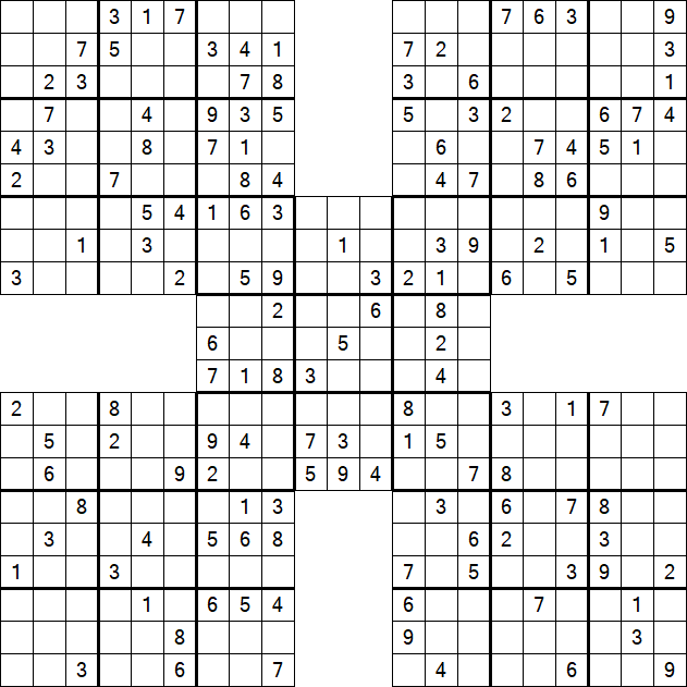 Samurai Sudoku - Médio