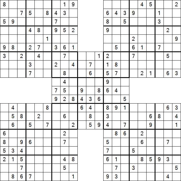 Samurai Sudoku - Medium