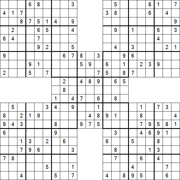 Samurai Sudoku - Medium