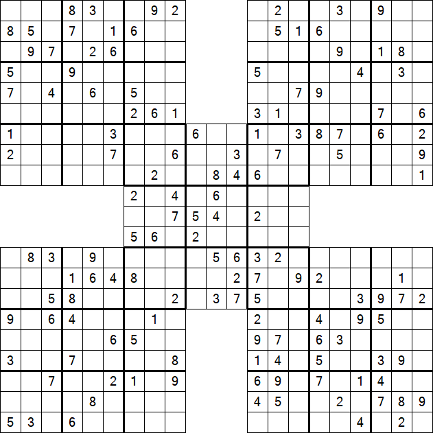 Samurai Sudoku - Medium