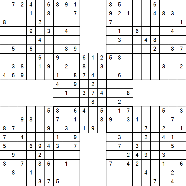 Samurai Sudoku - Medium