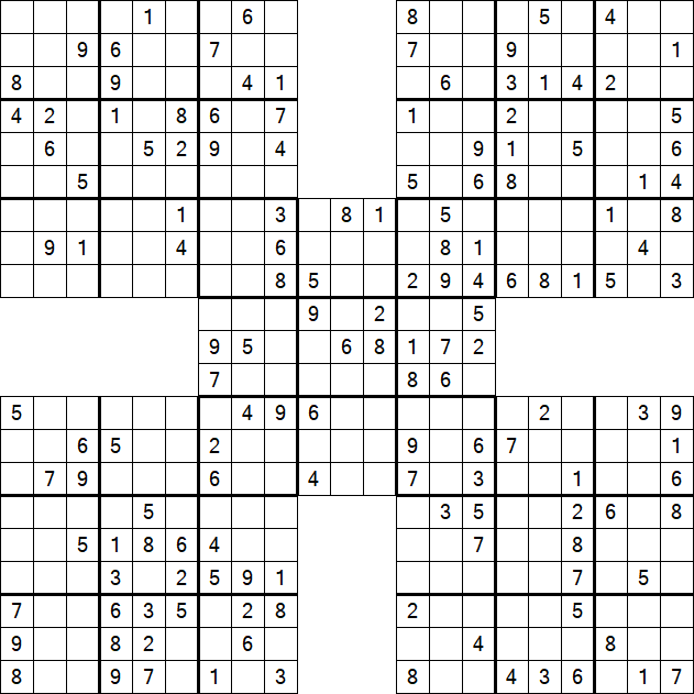 Samurai Sudoku - Medium
