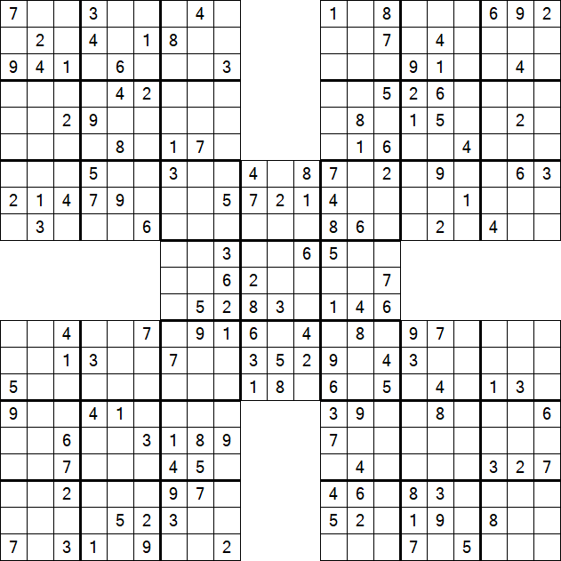 Samurai Sudoku - Medium