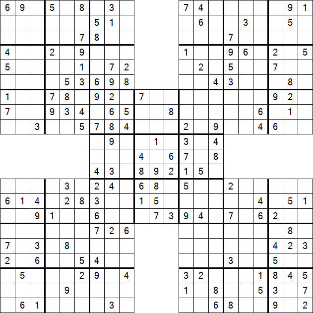Samurai Sudoku - Medium