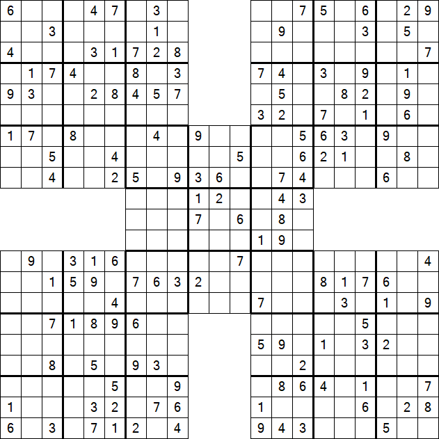 Samurai Sudoku - Medium