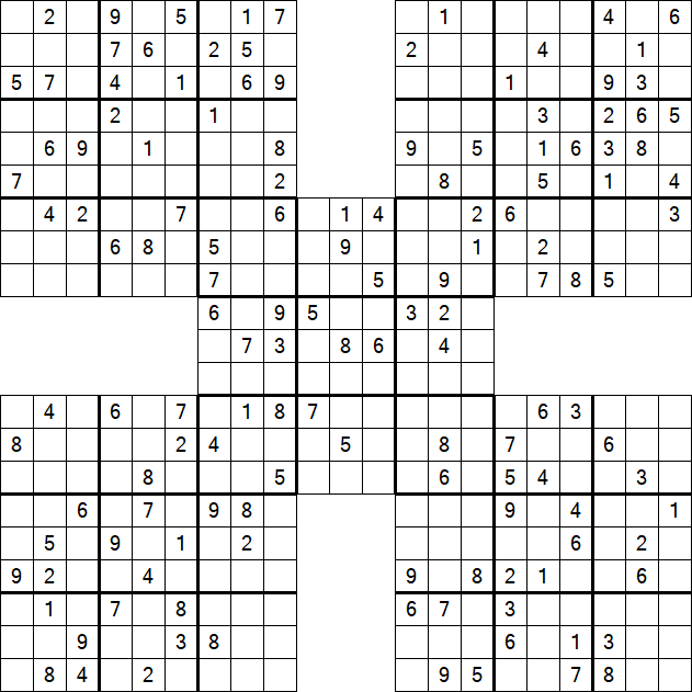 Samurai Sudoku - Medium