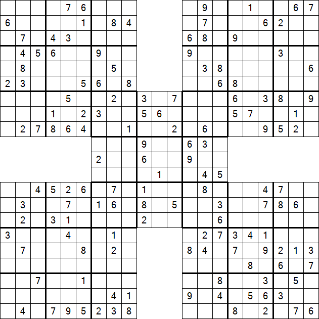 Samurai Sudoku - Medium
