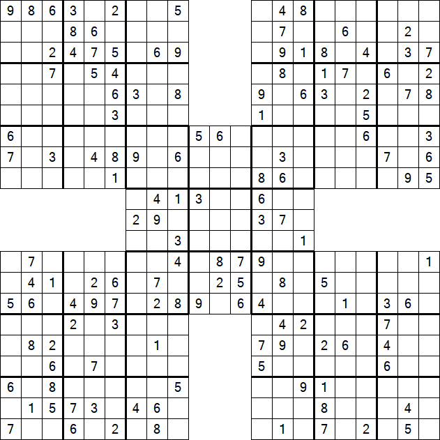 Samurai Sudoku - Medium