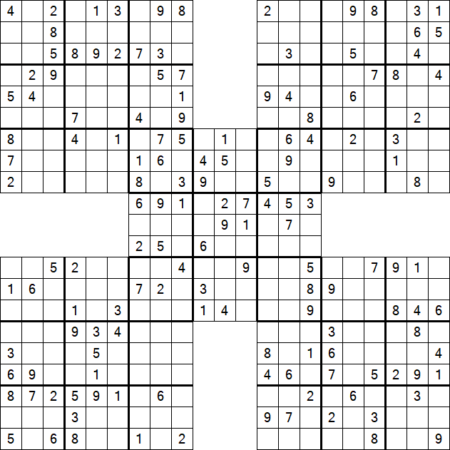 Samurai Sudoku - Medium