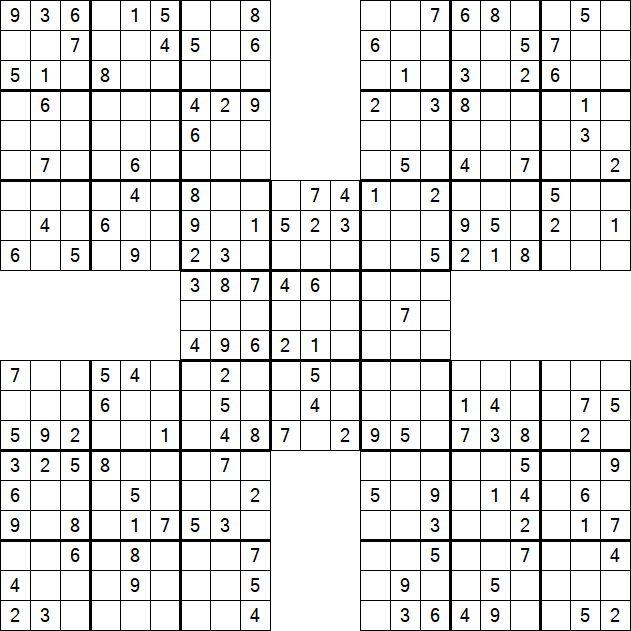 Samurai Sudoku - Medium