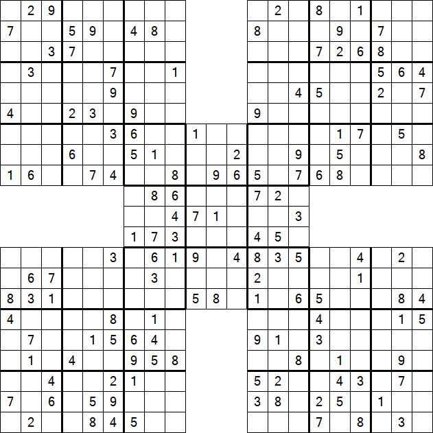 Samurai Sudoku - Medium