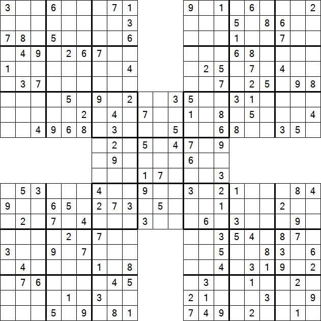 Samurai Sudoku - Medium