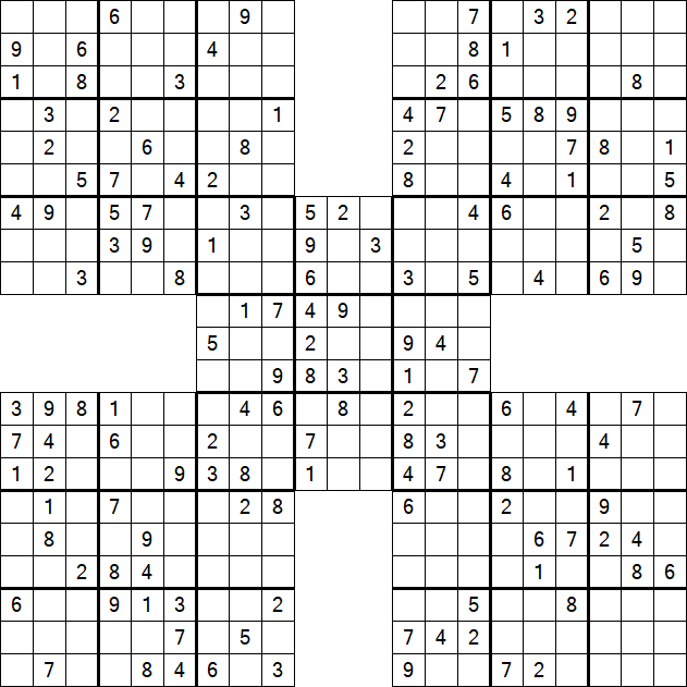 Samurai Sudoku - Medium