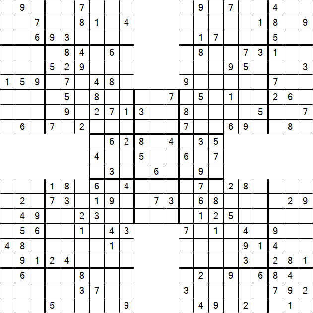 Samurai Sudoku - Medium