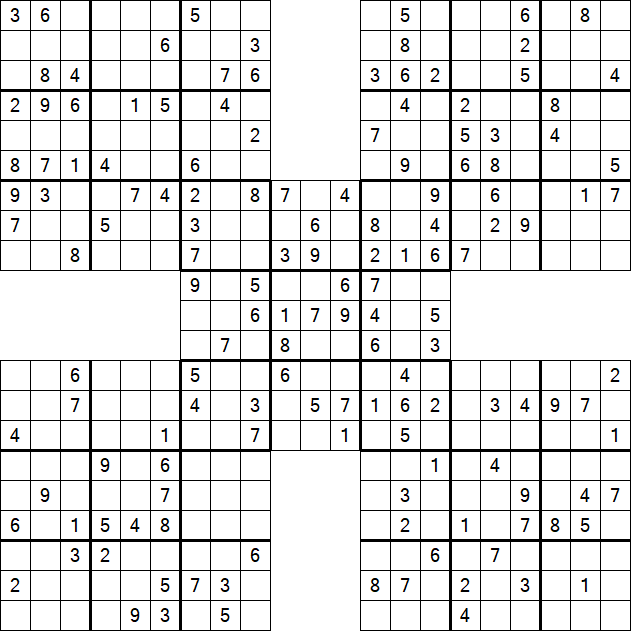 Samurai Sudoku - Medium