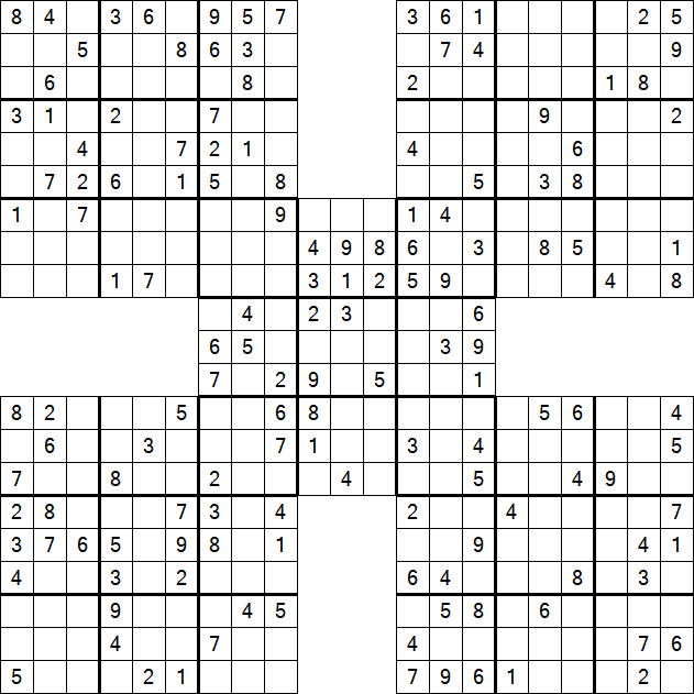 Samurai Sudoku - Moyen