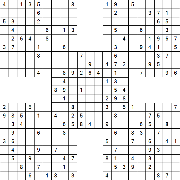 Samurai Sudoku - Moyen