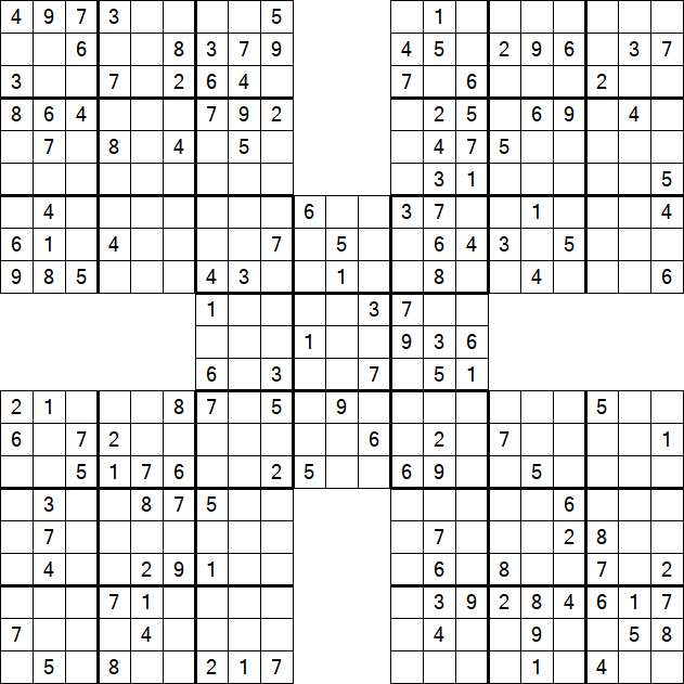 Samurai Sudoku - Moyen