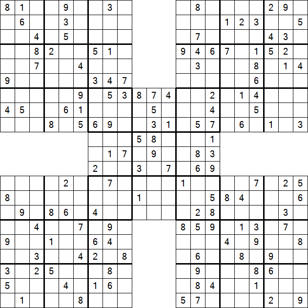 Samurai Sudoku - Moyen