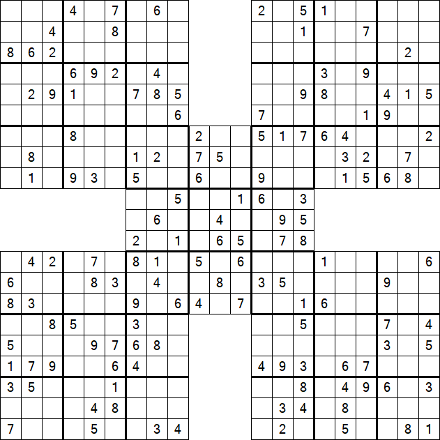 Samurai Sudoku - Moyen