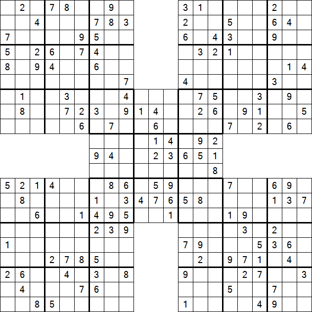 Samurai Sudoku - Moyen