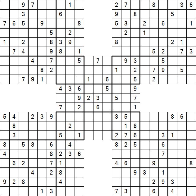 Samurai Sudoku - Medium