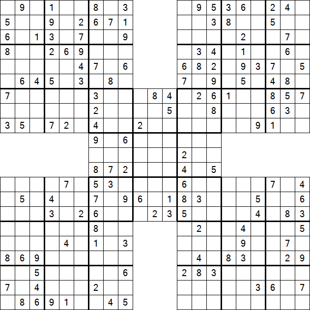 Samurai Sudoku - Moyen