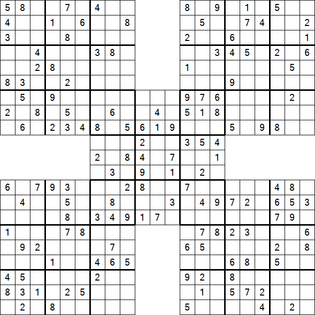 Samurai Sudoku - Moyen