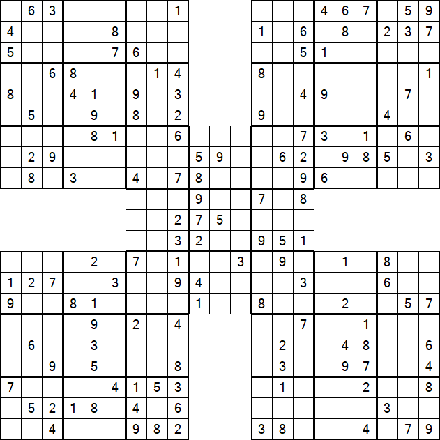 Samurai Sudoku - Moyen