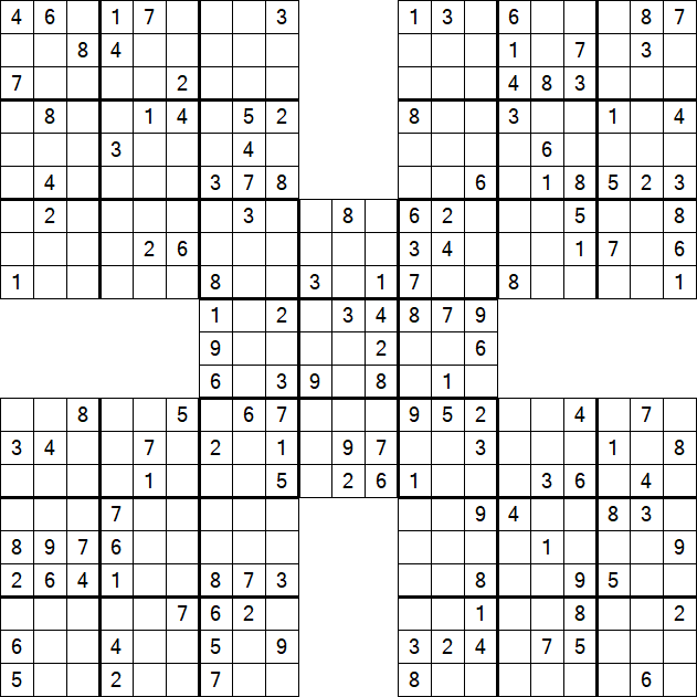 Samurai Sudoku - Medium