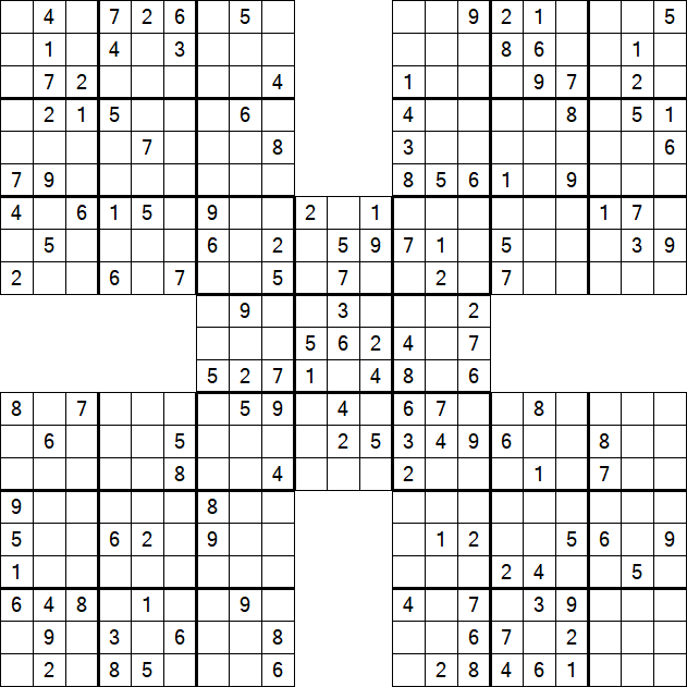 Samurai Sudoku - Moyen