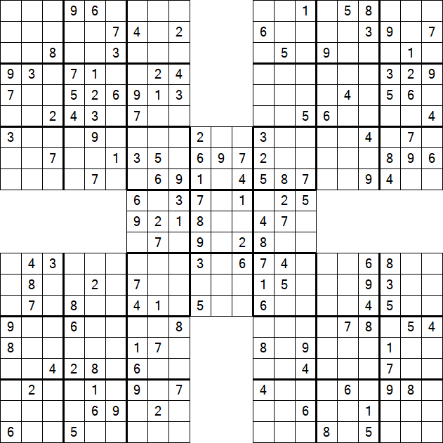 Samurai Sudoku - Moyen