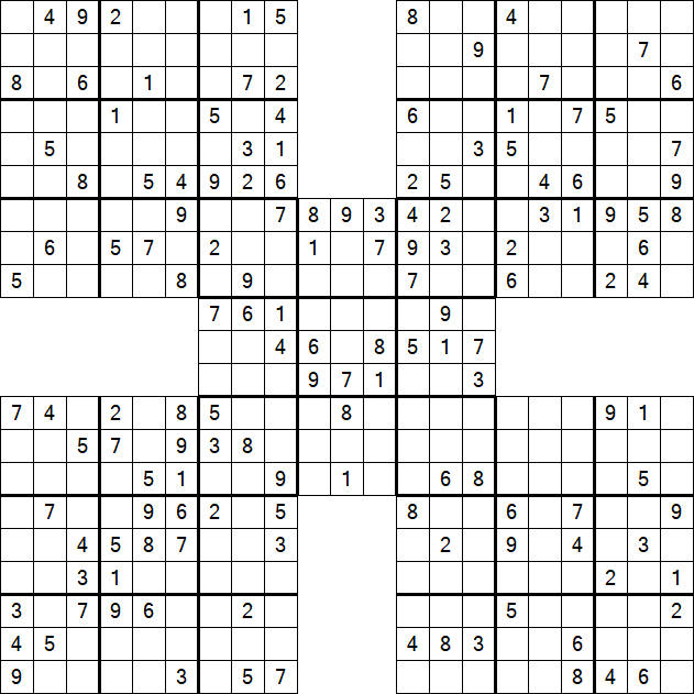 Samurai Sudoku - Medium
