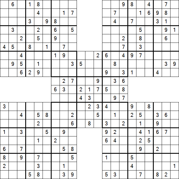 Samurai Sudoku - Moyen