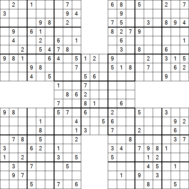 Samurai Sudoku - Moyen