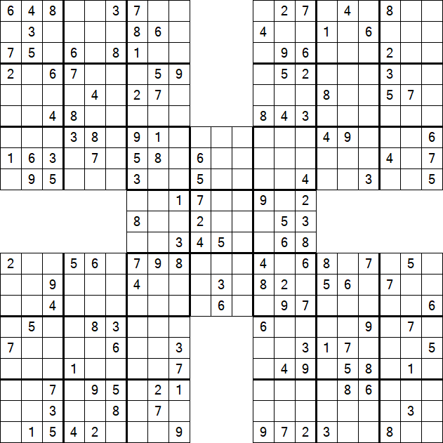 Samurai Sudoku - Moyen