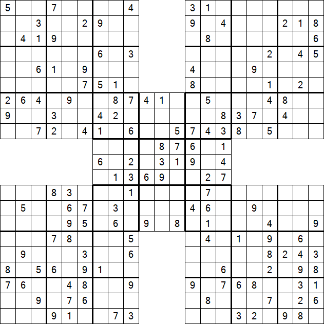 Samurai Sudoku - Moyen